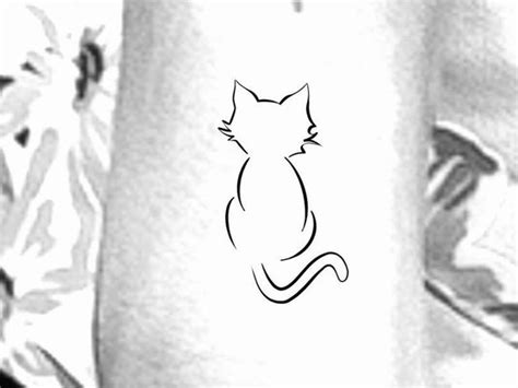 Cat Outline Temporary Tattoo / Small Cat Tattoo / Animal - Etsy