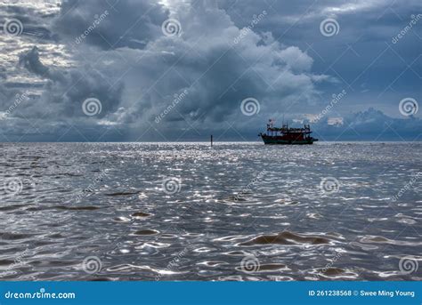 Scene of Fishing Boats Harbor at the Dock before Sailing Out To Sea Stock Photo - Image of ...