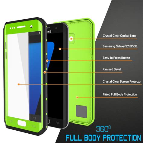 Galaxy S7 EDGE Waterproof Case PunkCase StudStar Light Green Thin ...