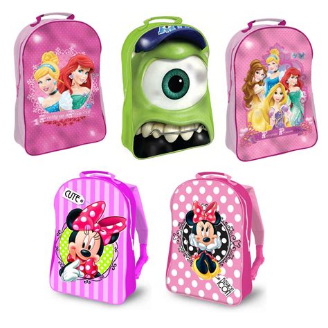 DISNEY CHARACTER CHILDRENS KIDS PVC LARGE BACK PACK SCHOOL BAG WITH MESH POCKET | eBay