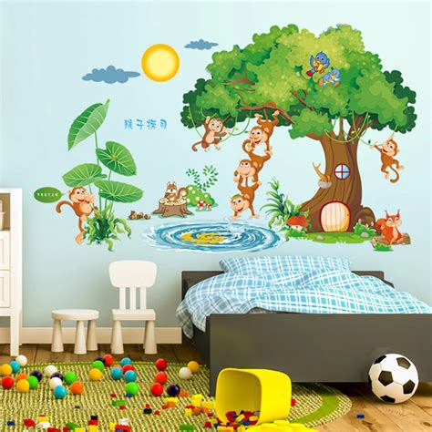 Large wall stickers cute cartoon children room wall stickers nursery kindergarten classrooms the ...