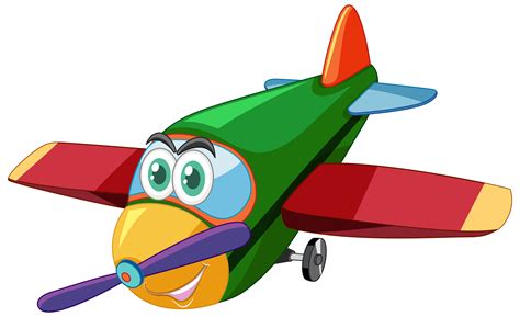 Airplane cartoon character with big eyes isolated 1520167 Vector Art at ...