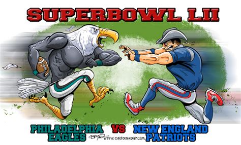 Superbowl Cartoon Eagles Vs Patriots Cartoon