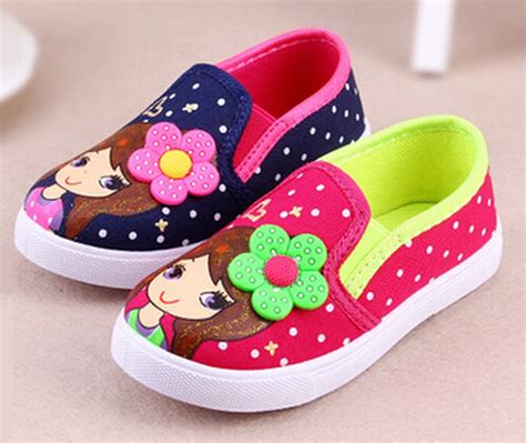 New little girls canvas shoes sneaker slip on shoe red navy spring autumn baby shoes kids flats ...