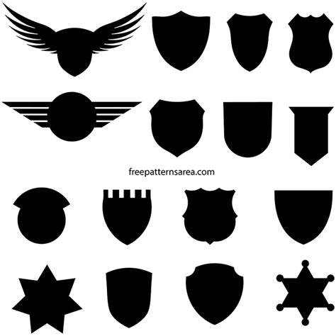 Free Badge and Crest Silhouette Vector Shapes