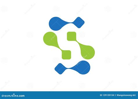 Blue and Green Letter S Modern Logo Design Inspiration Isolated on White Backgrounds. Stock ...