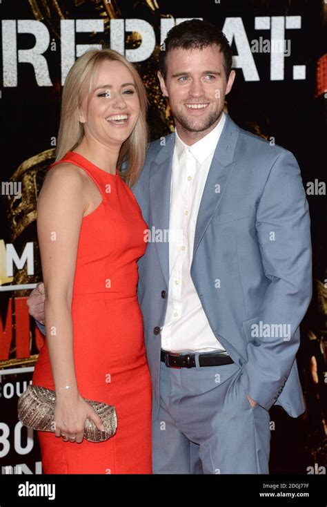 Jonas Armstrong and Sammy Winward arriving at the Edge of Tomorrow World Premiere, BFI IMAX ...