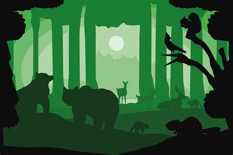 forest animals silhouette 3720331 Vector Art at Vecteezy