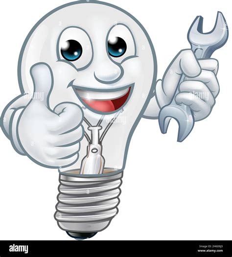 Light Bulb Cartoon Character Lightbulb Mascot Stock Vector Image & Art - Alamy