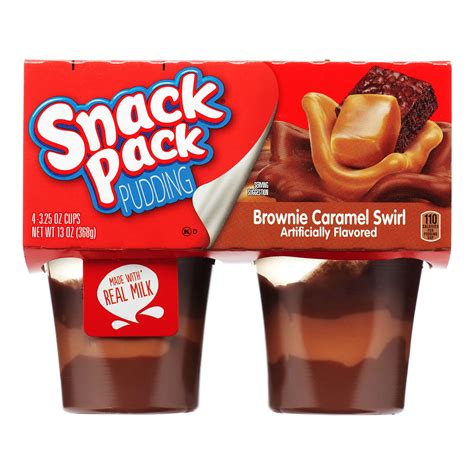 Snack Pack Caramel Swirl Pudding, 3.25 Oz, 4 Ct - Walmart.com - Walmart.com