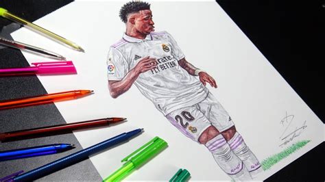 Drawing Vinicius Junior Using Ballpoint Pens | Drawings, Pen sketch, Potrait