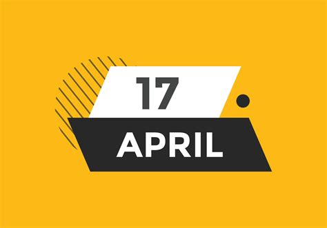 april 17 calendar reminder. 17th april daily calendar icon template. Calendar 17th april icon ...