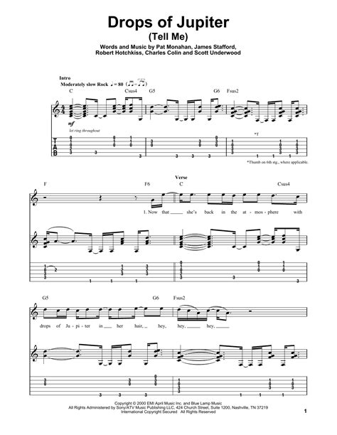 Drops Of Jupiter (Tell Me) by Train - Guitar Tab Play-Along - Guitar Instructor