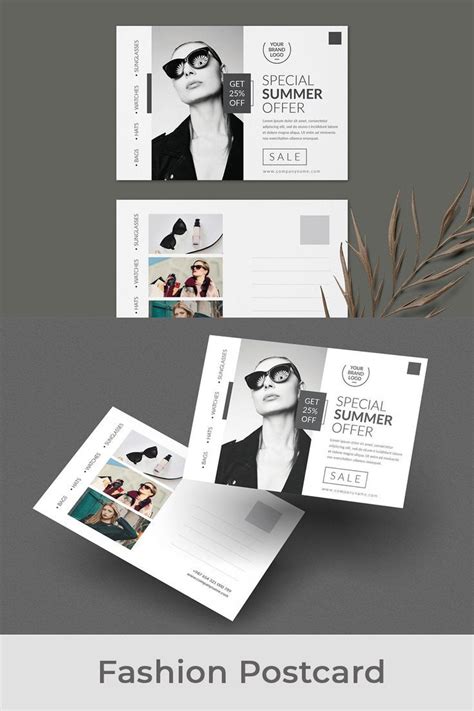 Fashion Postcard in 2023 | Postcard design, Modern postcard design ...