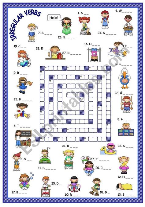 Irregular verbs worksheet | Irregular verbs, Verbs activities, Verb