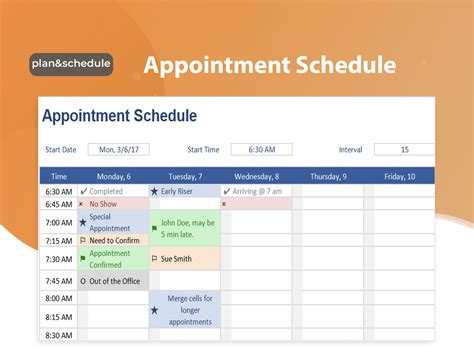 EXCEL of Fresh Appointment Schedule.xlsx | WPS Free Templates