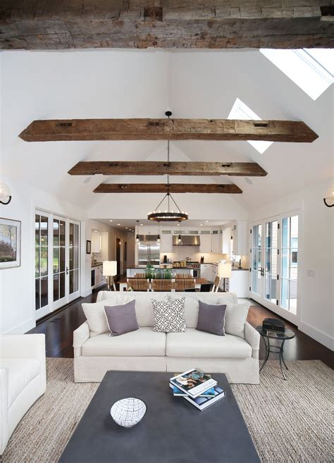 portfolio — martha's vineyard interior design | Vaulted ceiling living room, Beams living room ...