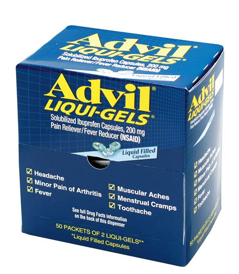 ADVIL, Gel, 50 x 2, Advil Pain Relief - 14N920|016902 - Grainger