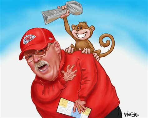 Andy Reid Super Bowl Monkey von karlwimer | Sport Cartoon | TOONPOOL