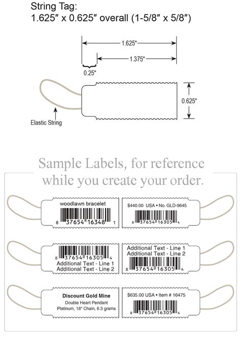 Elastic String Tags - Jewelry Labels And Tags