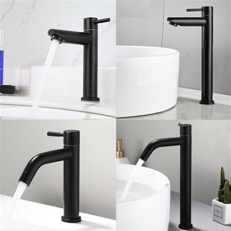 high quality Bathroom Wash Sink Faucet Silver black SUS 304 Stainless ...