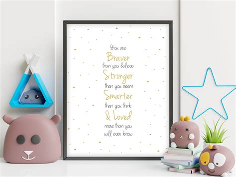 You Are Braver Than You Believe... Print Wall Art | Etsy