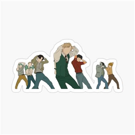 BTS Dynamite dance moves design Sticker by NoonaStudio | Cute stickers ...