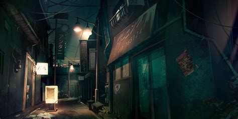 Wallpaper : Tokyo, night, street, Japan, abanoned, dark 2200x1106 ...