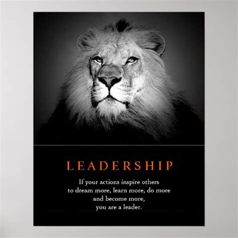 Trendy Motivational Leadership Lion Poster | Zazzle