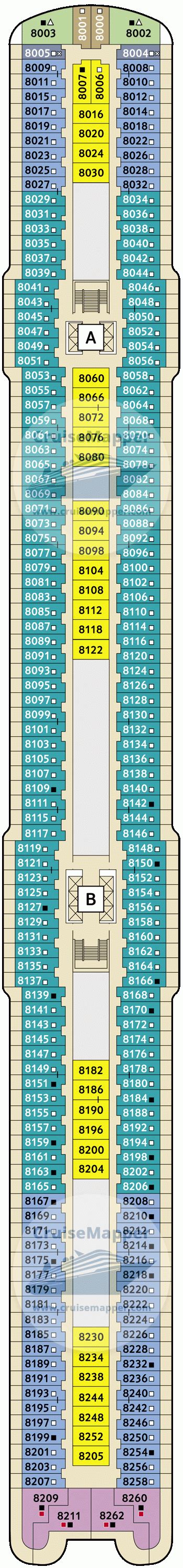 Mein Schiff 2 deck 8 plan | CruiseMapper