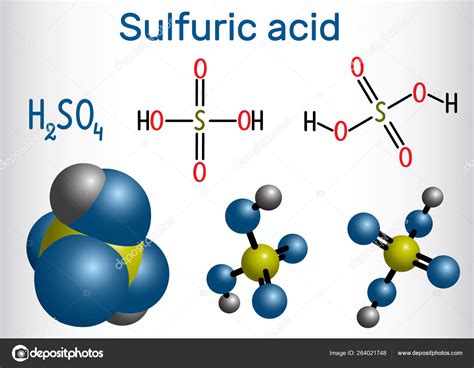 Sulfuric acid (sulphuric, H2SO4) molecule . It is strong mineral acid ...