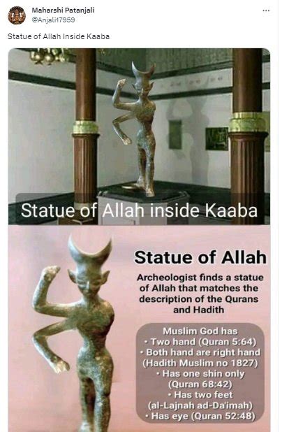 Edited image of Baal statue shared as statue of Allah inside Kaaba ...