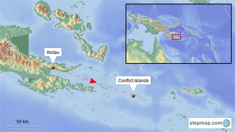 StepMap - Conflict Islands - Landkarte für Papua New Guinea