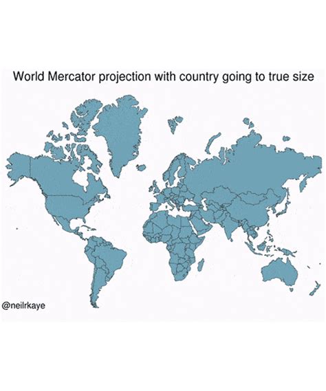 Real Scale Map Of The World