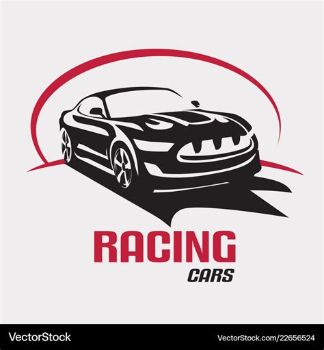 Race car symbol logo template stylized silhouette Vector Image