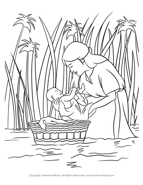 Baby Moses Coloring Pages