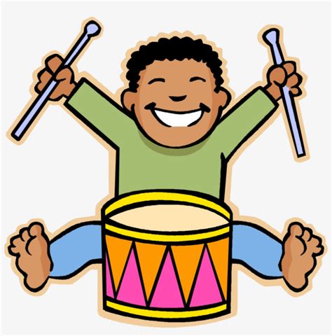 Kids Playing Music Clipart - Playing The Drum Cartoon - Free ...