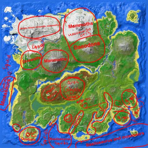 Map of Ark Survival Evolved Bases