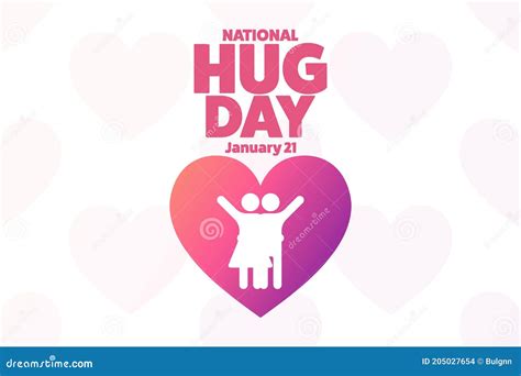 National Hugging Day. January 21. Holiday Concept Stock Vector ...