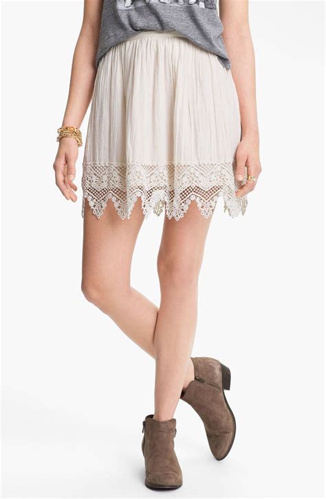 Frenchi® Crochet Trim Skirt (Juniors) | Nordstrom