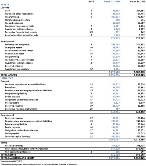 Consolidated Financial Statements Template