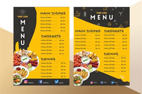 Professional Food menu design for restaurant bar menu cafe | Etsy