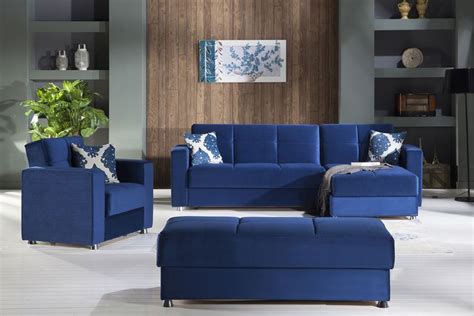 Elegant Blue Sectional Sofa in 2020 | Blue living room sets, Elegant living room, Living room ...