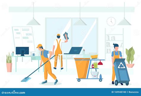 Professional Office Cleaning Services Vector Concept Illustration Stock Vector - Illustration of ...