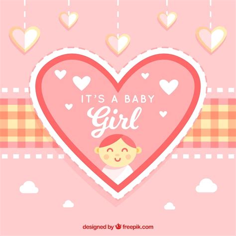 Free Vector | Cute baby girl background in flat style