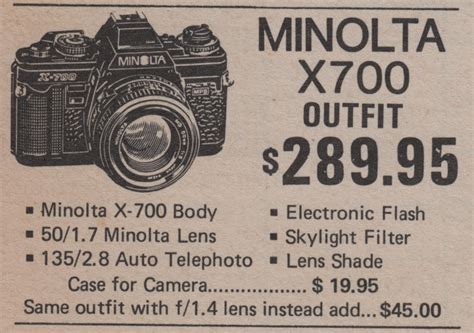 Timeless Minolta X-700 Lenses for Stunning Photographs