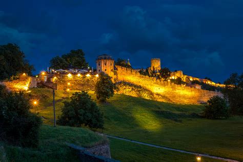 fortress, Belgrade, Fortress, Serbia, Night, Street, Lights, Grass, Trees, Cities, Castle ...