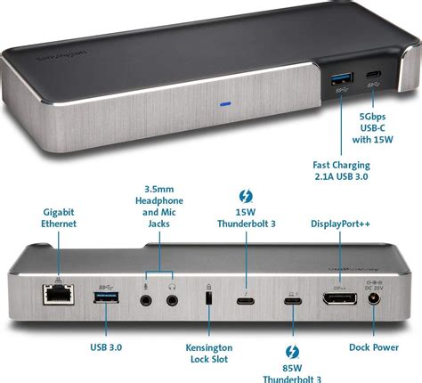 Kensington SD5200T Thunderbolt 3 Docking Station Dual Monitor 4k for Mac and PC | K38300 Buy ...