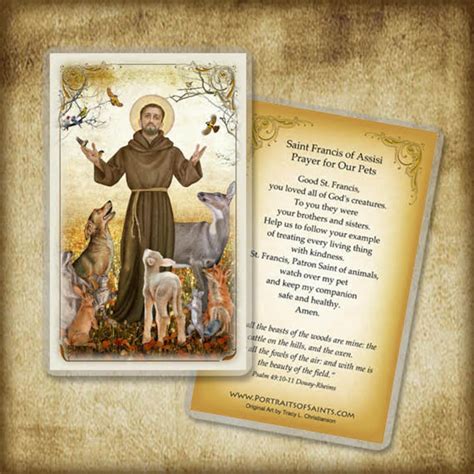 St. Francis of Assisi and Animals Holy Card Prayer for Pets - Etsy