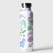 Cute Dinosaur Pattern Personalized Kids Water Bottle | Zazzle
